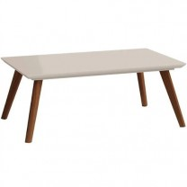 Imagem ilustrativa para Mesa de Centro Retangular Retrô Bege/Madeira