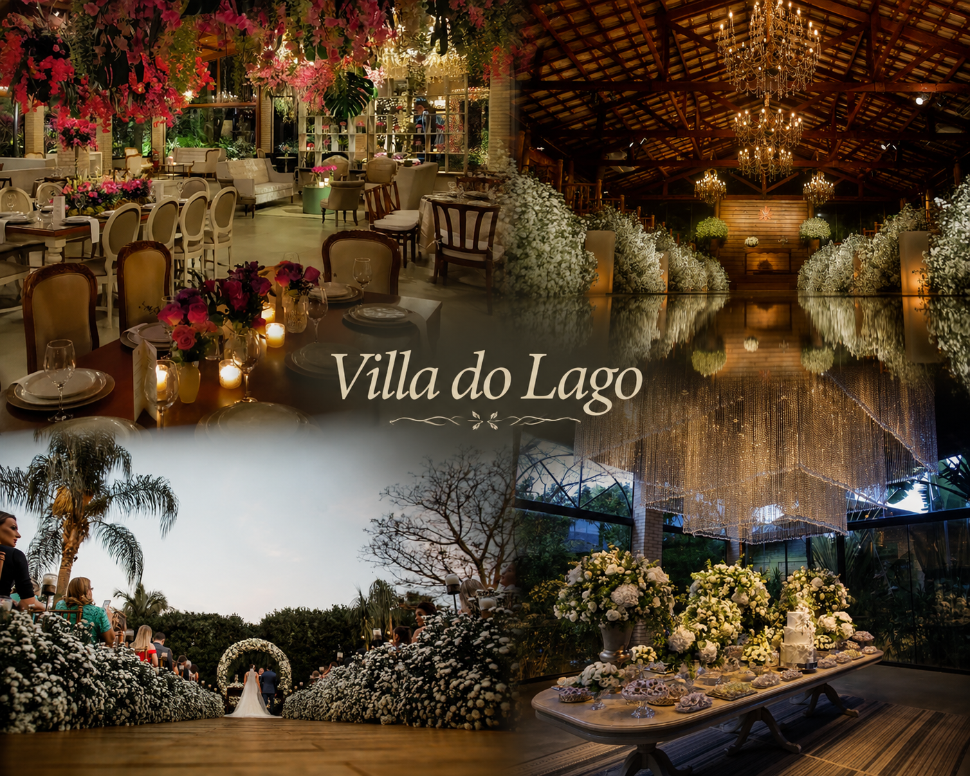 Montagem da Villa do Lago, local escolhido para o casamento de Emily e Vinícius